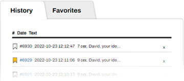 История озвученных файлов