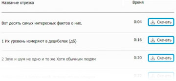 Отрезки текста